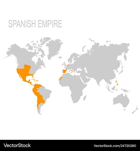 Map of the spanish empire Royalty Free Vector Image