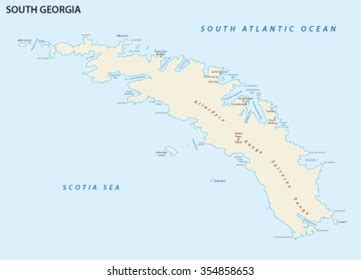 South Georgia Island Map Stock Vector (Royalty Free) 354858653 ...