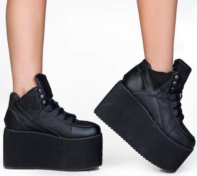 Women's Black High Platform Sneakers