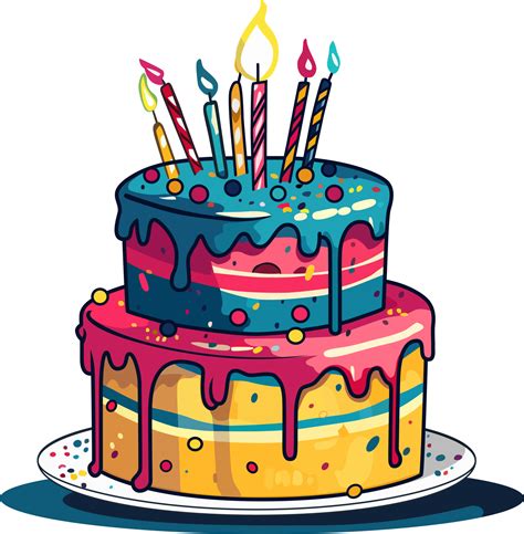 Birthday Cake Vector Illustration 24742846 PNG