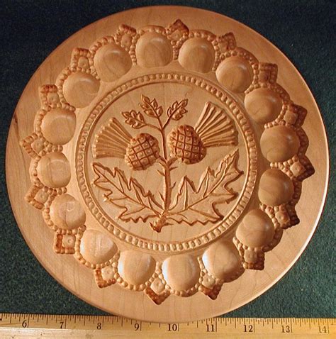 Scottish Thistle Shortbread Cookie Molds.- Handcarved Hardwood