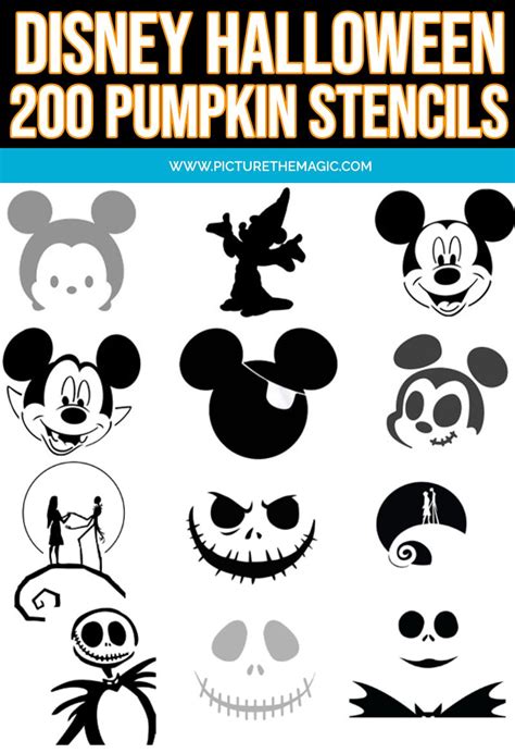 Halloween stencils 200 printable disney stencils for pumpkins – Artofit