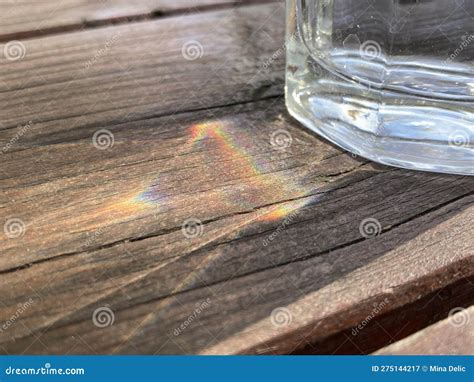 Light Refraction with Rainbow Stock Image - Image of floor, yellow ...