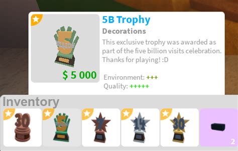 If I use any of these trophies, can I store them again in my inventory ...