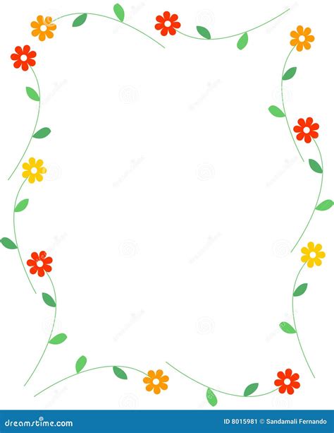 Spring flowers border stock vector. Illustration of pictureframe - 8015981