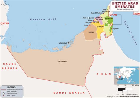 United Arab Emirates Regions and Capitals List and Map | List of ...