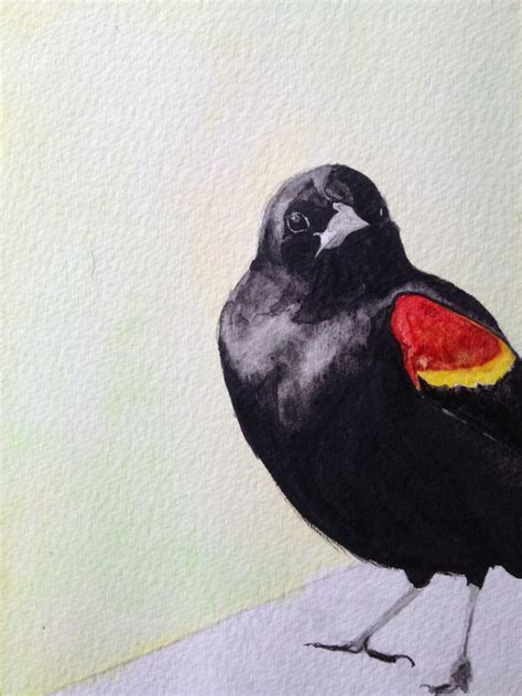 Red Winged Blackbird Painting at PaintingValley.com | Explore ...