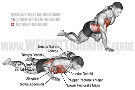 One-arm knee push-up instructions and video | weighttraining.guide