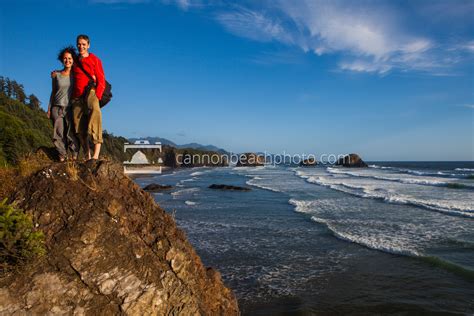 Couple Smiling at Ecola State Park - Cannon Beach Photo