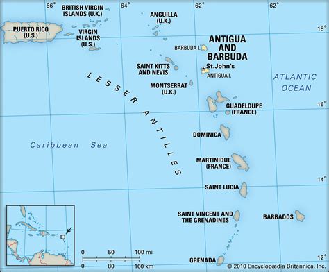 Map Of The Lesser Antilles Islands | Cities And Towns Map