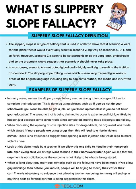 Slippery Slope Fallacy: Definition and Useful Examples • 7ESL