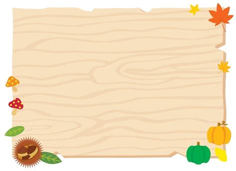 Premium Vector | Wooden bulletin board and the autumn taste.