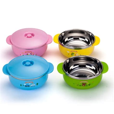 1 PIC baby stainless steel Stainless steel bowl large ear children's ...