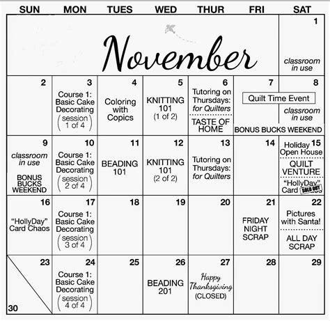 Crafts Direct Blog: November Event Calendar