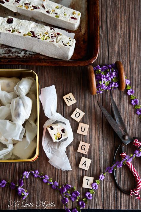 Pistachio & Cranberry Nougat @ Not Quite Nigella