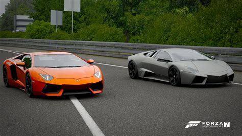 Forza 7 Drag race: Lamborghini Aventador vs Lamborghini Reventon - YouTube