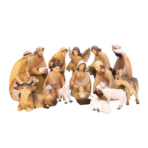 Nativity Crib Figures 15cm - 6 Inches High, Set of 15 Hand Painted ...