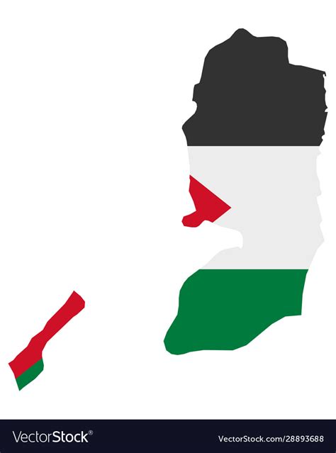 Flag in map palestine Royalty Free Vector Image