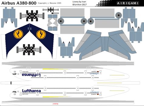 Lufthansa Airbus a380-800 paper model | Бумажные модели, Моделирование ...