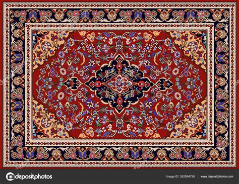 Illustrated Persian Carpet Original Design Tribal Texture — Stock Photo ...