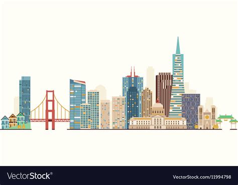 San francisco skyline Royalty Free Vector Image