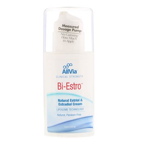 AllVia, Bi-Estro, Natural Estriol & Estradiol Cream, Unscented, 4 oz ...