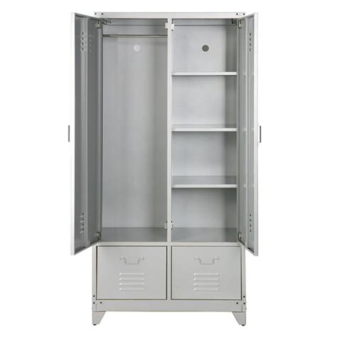 Metal Locker Style Wardrobe In Grey - Be Pure Home | Cuckooland