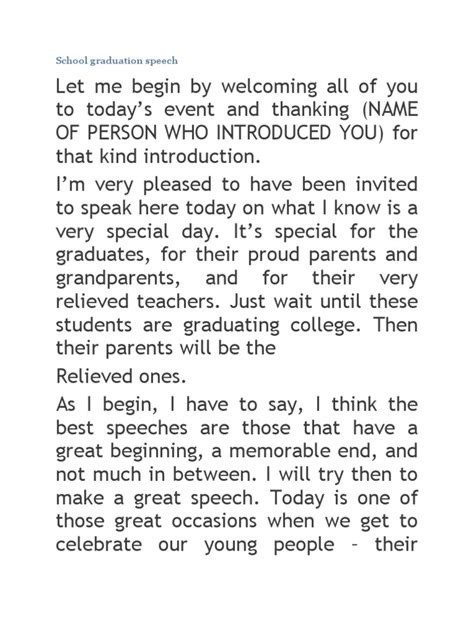 Middle School Speech - 7+ Examples, Format, PDF