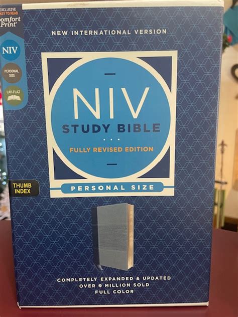 NIV Personal Size Study Bible Indexed Navy/Blue Red Letter LS - Pierced ...