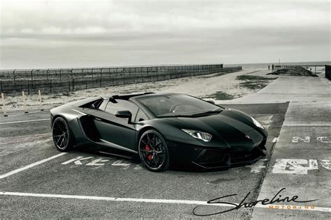 Matte Black Lamborghini Aventador Roadster by Shoreline Motoring - GTspirit