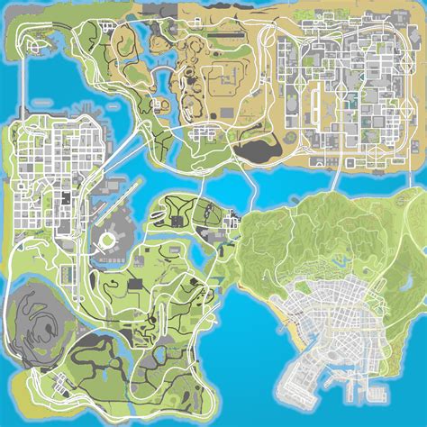 Recreated the San Andreas map with modern Los Santos (GTA V map ...