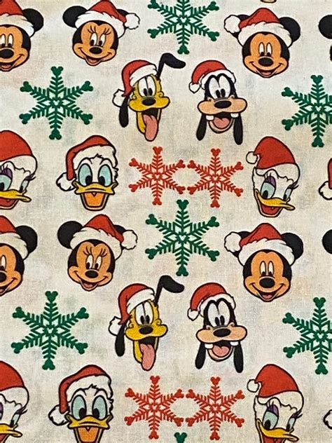 Disney Fabric Mickey Christmas Fabric Christmas Fabric - Etsy Italia