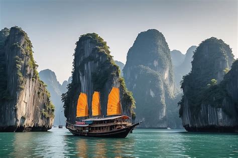 Premium Photo | Ha long bay unique limestone rock islands and karst ...