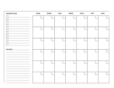 printable blank calendar templates - blank calendar calendar printable ...