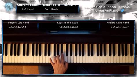 F Major Scale - Piano Tutorial - YouTube