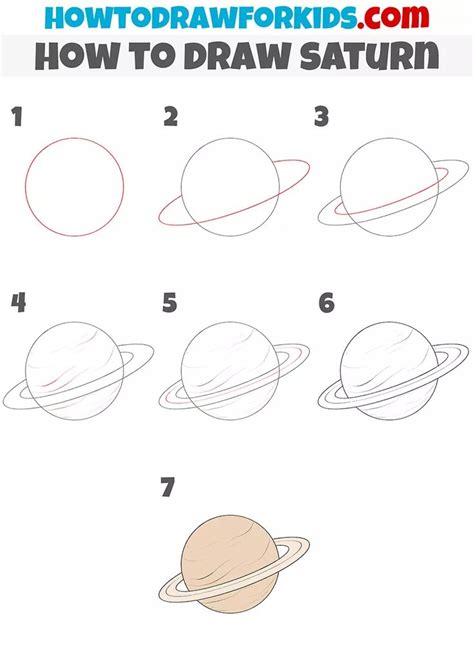 How to Draw Saturn - Easy Tutorial for Kids