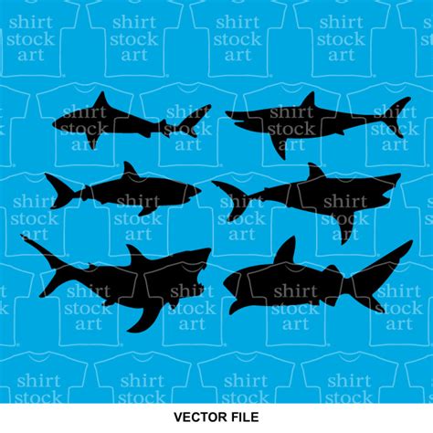 Shark Great White Fish Bull Shark Silhouette – T Shirt Stock Art