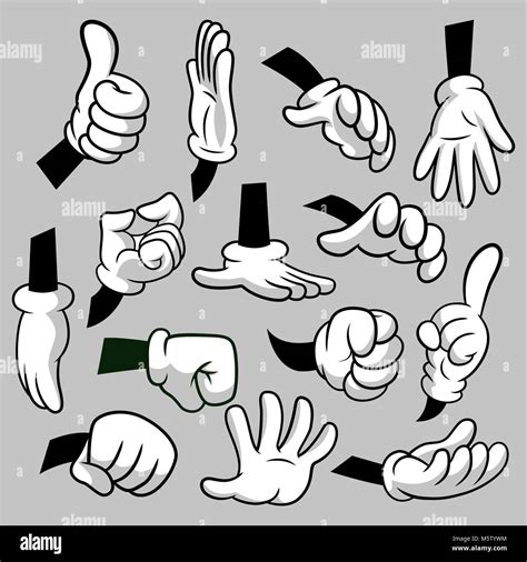 Cartoon Hands Gesture Traditional Cartoon White Vector Clip, 48% OFF