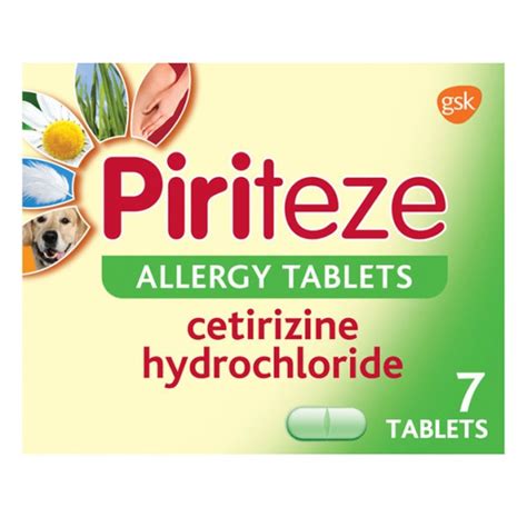 Piriteze Allergy & Hayfever Cetirizine Tablets 7s