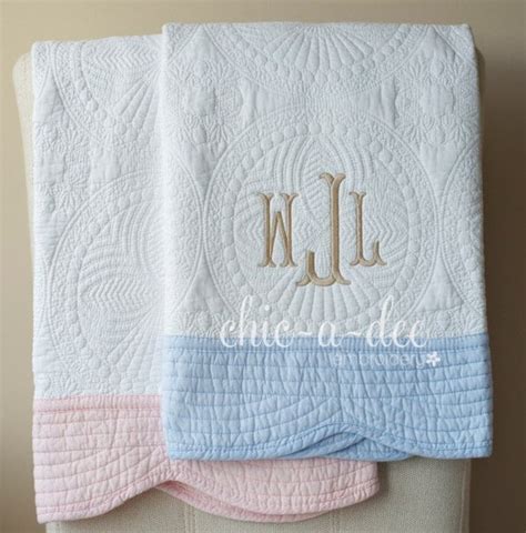 Items similar to Monogrammed Baby Quilt on Etsy