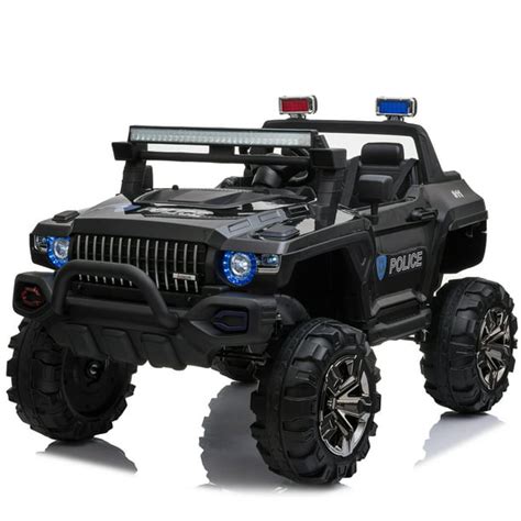 Aosom 12V Kids Electric 2-Seater Ride On Police Car SUV Truck Toy with ...