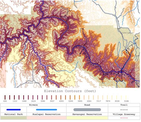 Topographic Map of the Grand Canyon