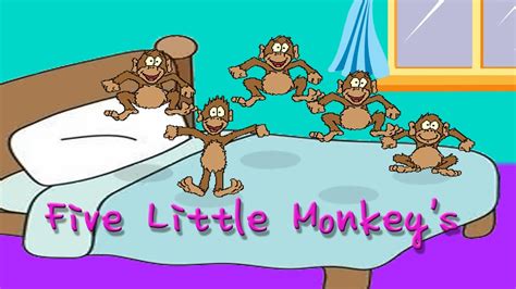 5 Little Monkeys - Children's Nursery Rhyme. - YouTube