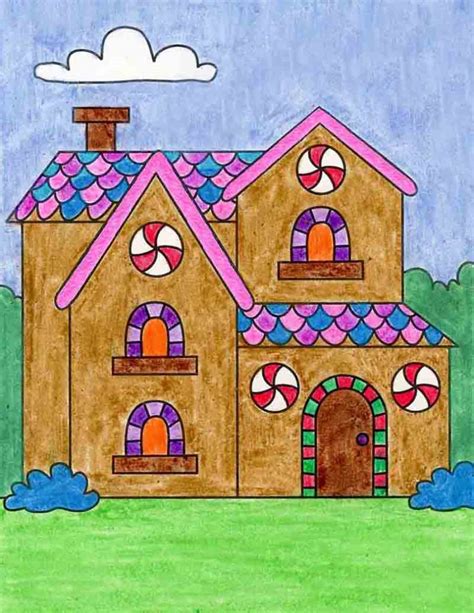 How to Draw a Deluxe Gingerbread House · Art Projects for Kids