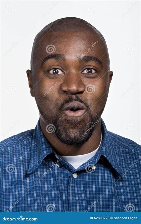 Portrait of Mid Adult African American Man Stock Image - Image of gasping, closed: 62808223