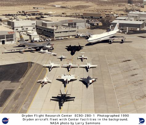 Fleet EC90-280-1: Dryden Aircraft Fleet on ramp and center - 1990