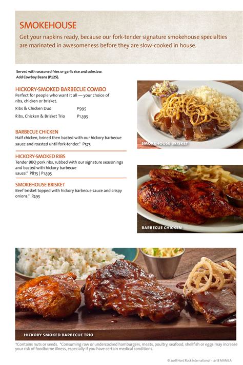 Hard Rock Cafe Manila Menu | ClickTheCity Food & Drink