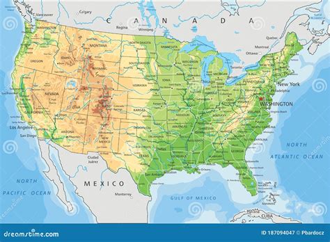 Physical Maps Of The United States - Washington Map State