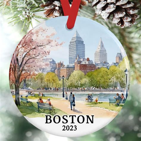 Amazon.com: Boston Christmas Ornament 2023 | Round Ceramic Keepsake ...