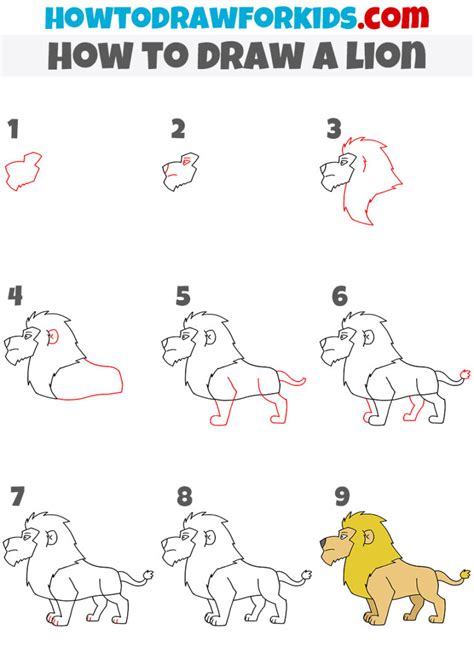 How to Draw a Lion - Easy Drawing Tutorial For Kids